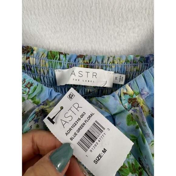 Astr The Label Floral Shirred Sundress in Blue Green‎ Floral sz M - Picture 5 of 10